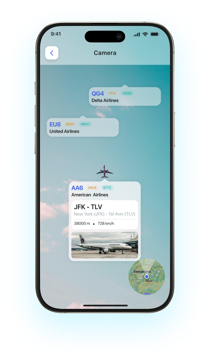 AR camera flight identification